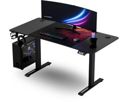 Ultradesk LEVEL V2 – Bureau Gaming , Office à Home et bureau professionnel – Rouge – Réglage électrique – Hub USB, tapis de souris XXL et Accessoires de vêtements pour bébé inclus