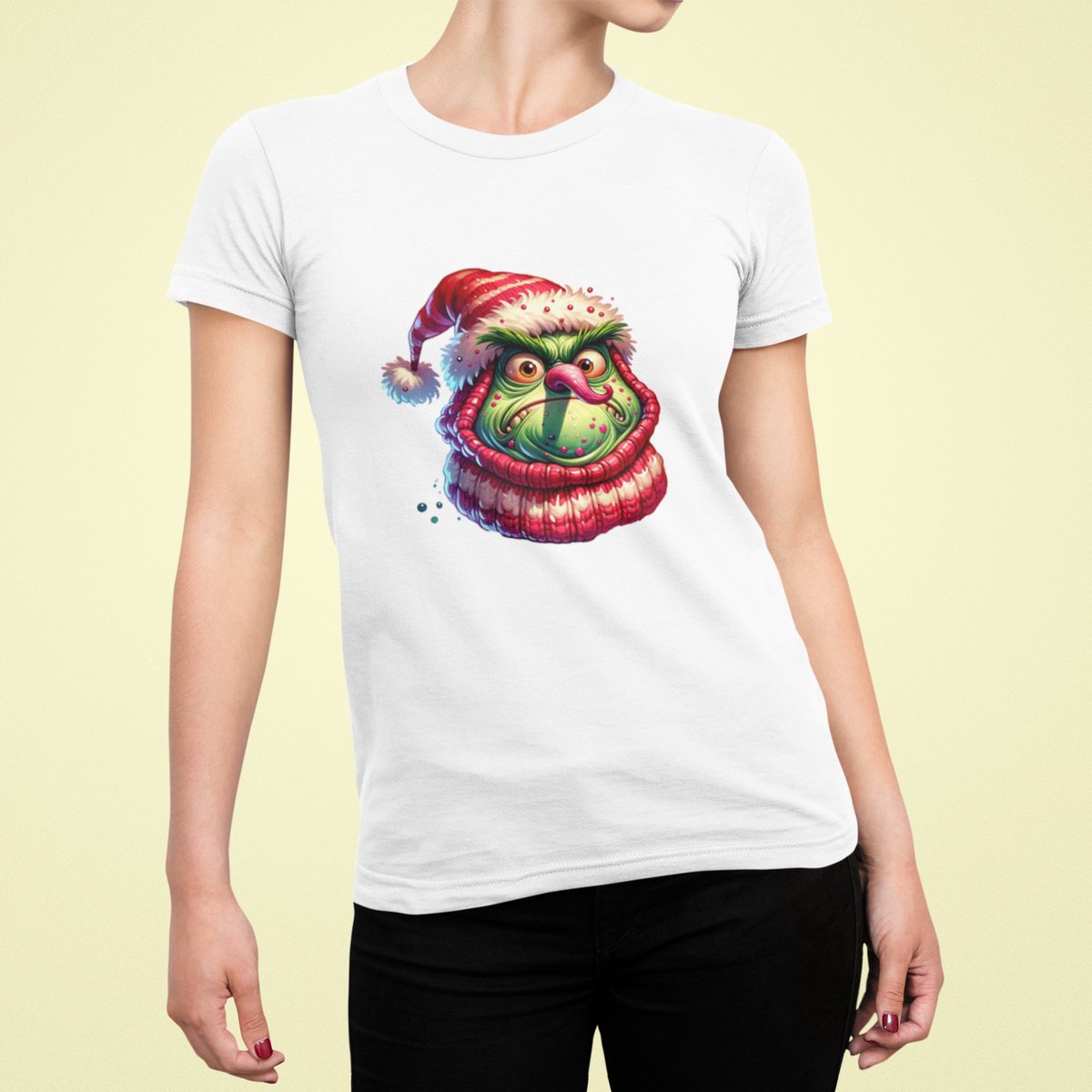 Grumpy Elf - T-shirt Vrouw - T-shirt Wit - Kerst T-shirt - Maat M - Kerst Cadeau Vrouwen - Limited Edition