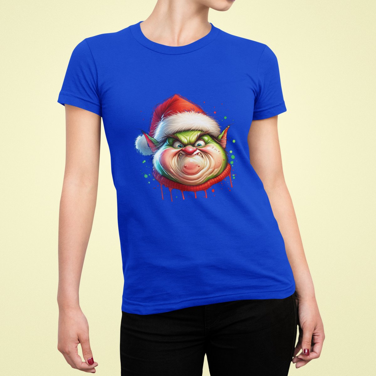 Merry Grumpmas - T-shirt Vrouw - T-shirt Blauw - Kerst T-shirt - Maat XL - Kerst Cadeau Vrouwen - Limited Edition