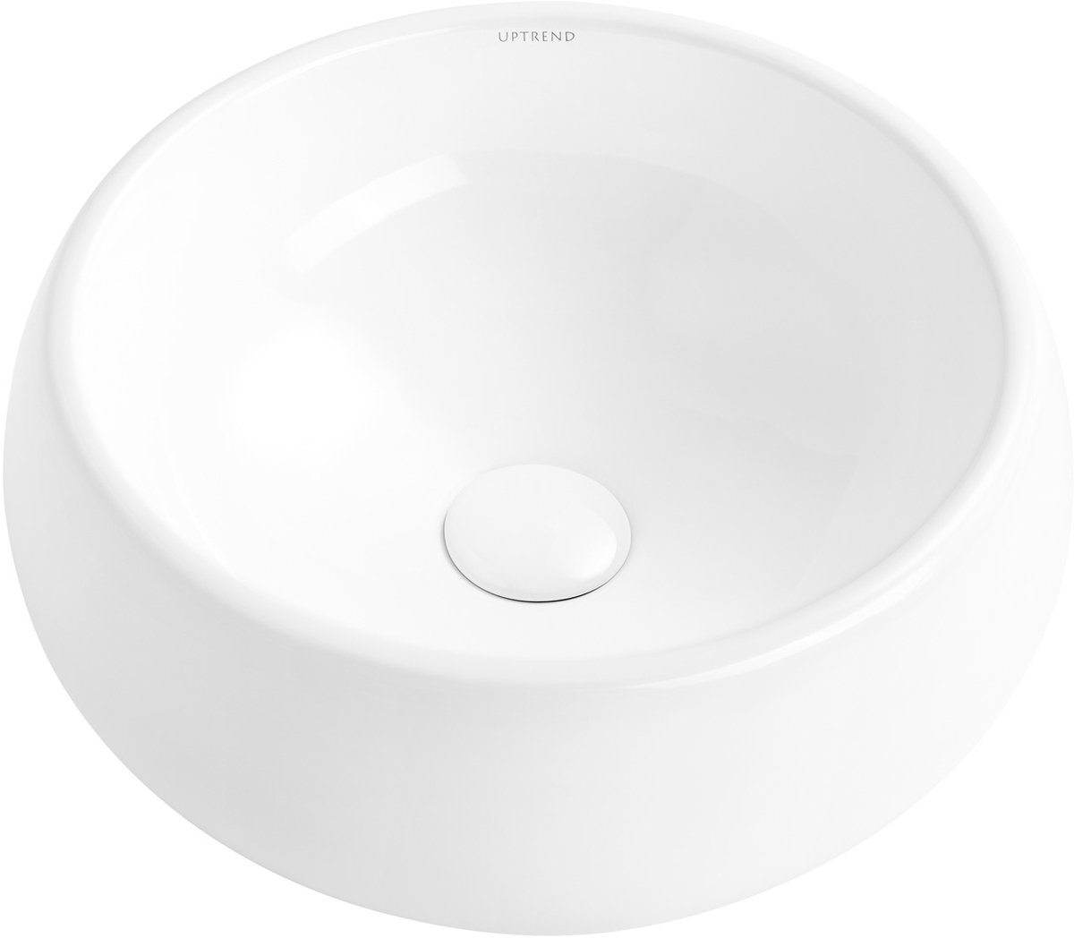 Keramische waskom rond wit glans 40x40x15 cm - Oslo opbouwmodel