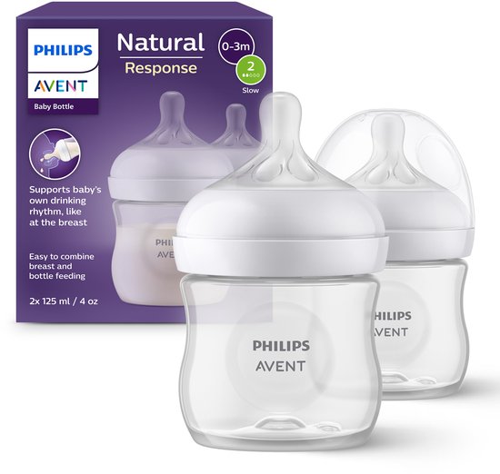Philips Avent Natural Response babyfles 125ml – Flow 2 - 2 flessen - SCY900/02