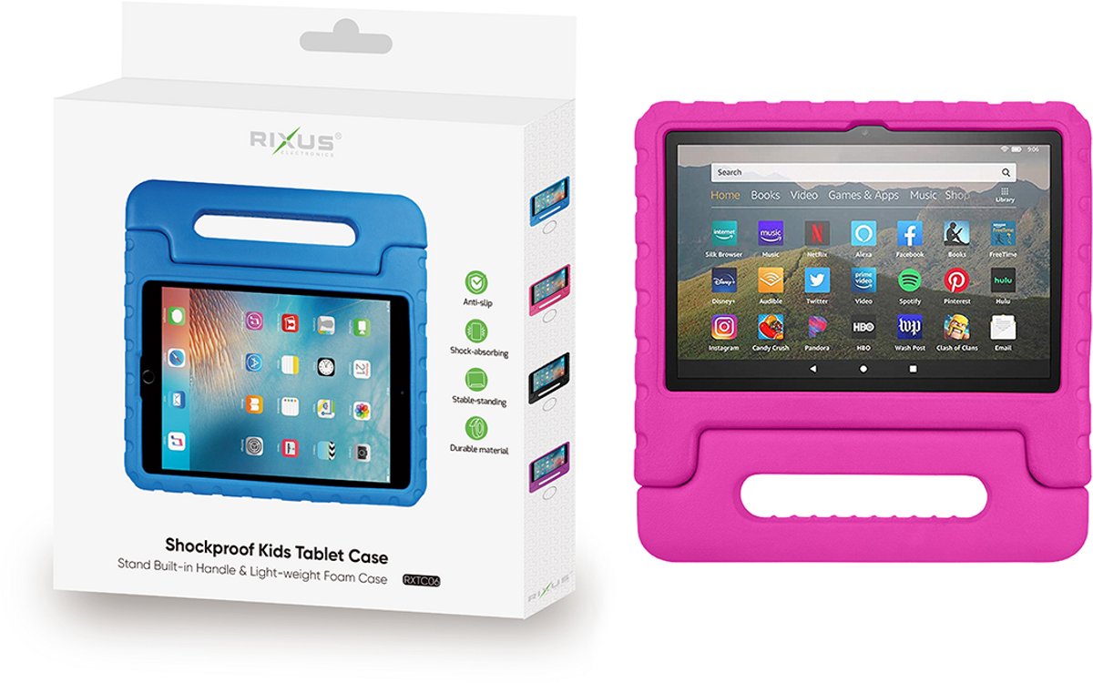 Rixus RXTC06 Tablet Kids Case For Apple iPad 2, 3, 4 9.7 inch Pink