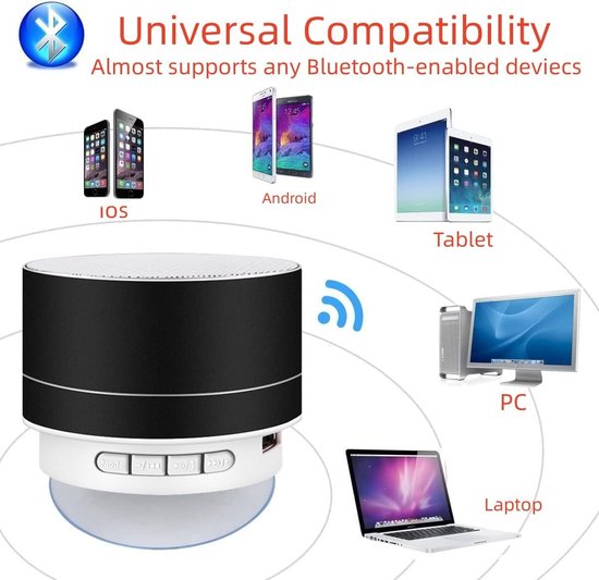Draagbare Bluetooth Luidspreker Mini Stereo Bas Luidspreker Trompet Licht Draadloos Ondersteunt LED FM USB Micro SD voor Computer Laptop Tablet Smartphone Thuis en Buiten Etc. van Merkloos — afbeelding 2