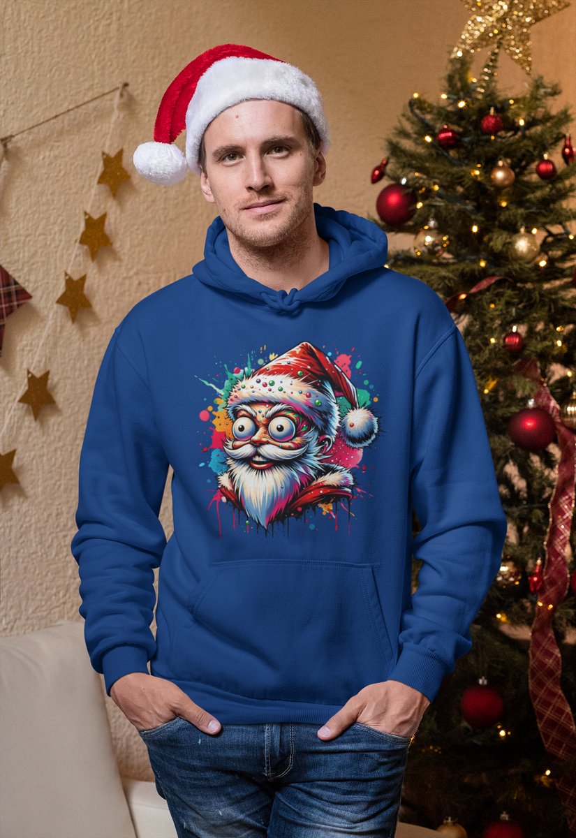 Psycho Santa - Kersttrui - Kerst Trui Navy - Grappig Kersttrui - Maat XXL - Limited Edition