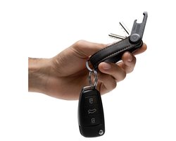 Orbitkey Crazy Horse Key Organiser + Multitool V2 - black-orange