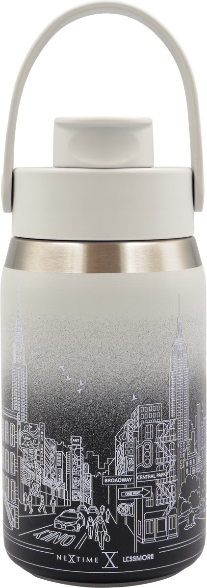 Thermische fles 355 ml (12 oz) - 95% gerecycled roestvrij staal - Staalgrijs 'Skyline Bottle NYC 12'