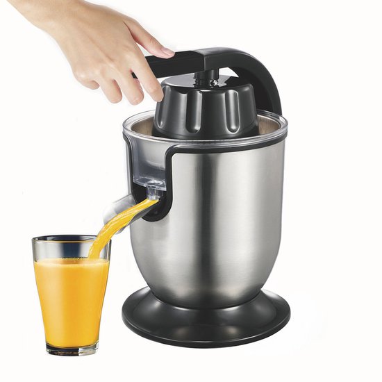 Gloovon® - Citruspers - Elektrische Sinaasappelpers - Professioneel - Citroenpers - Met Uitloop en Pershendel - 350 Watt - RVS Zilver van Merkloos — afbeelding 5
