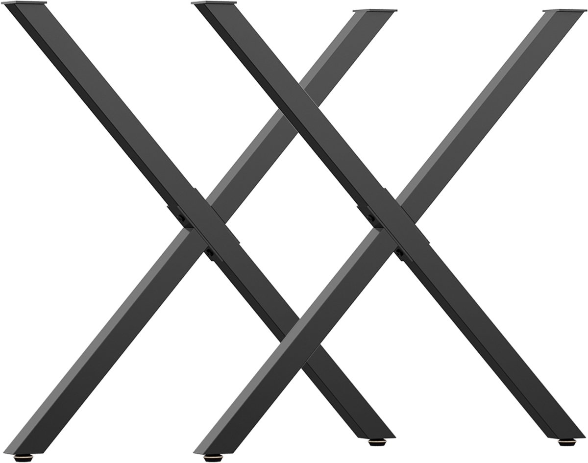 HOMCOM - Tafelpoot - Staal - 70x8x72cm - Zwart