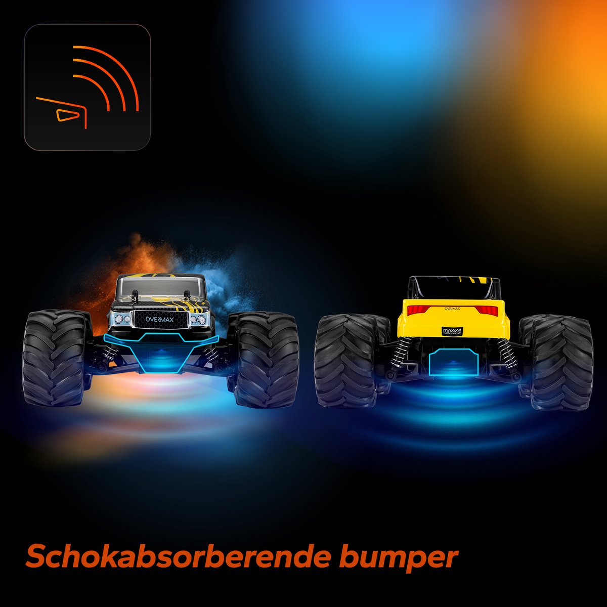 Overmax X-Jolt RC Auto – 20 km/u – Achterwielaandrijving, 2 Accu’s tot 30 min Rijtijd, Vering, Stootbumper, Offroad Banden, Plooibare Snelheidsregeling, Ergonomische Afstandsbediening – Racewagen voor Kinderen & Volwassenen - Bestuurbare Auto — afbeelding 19