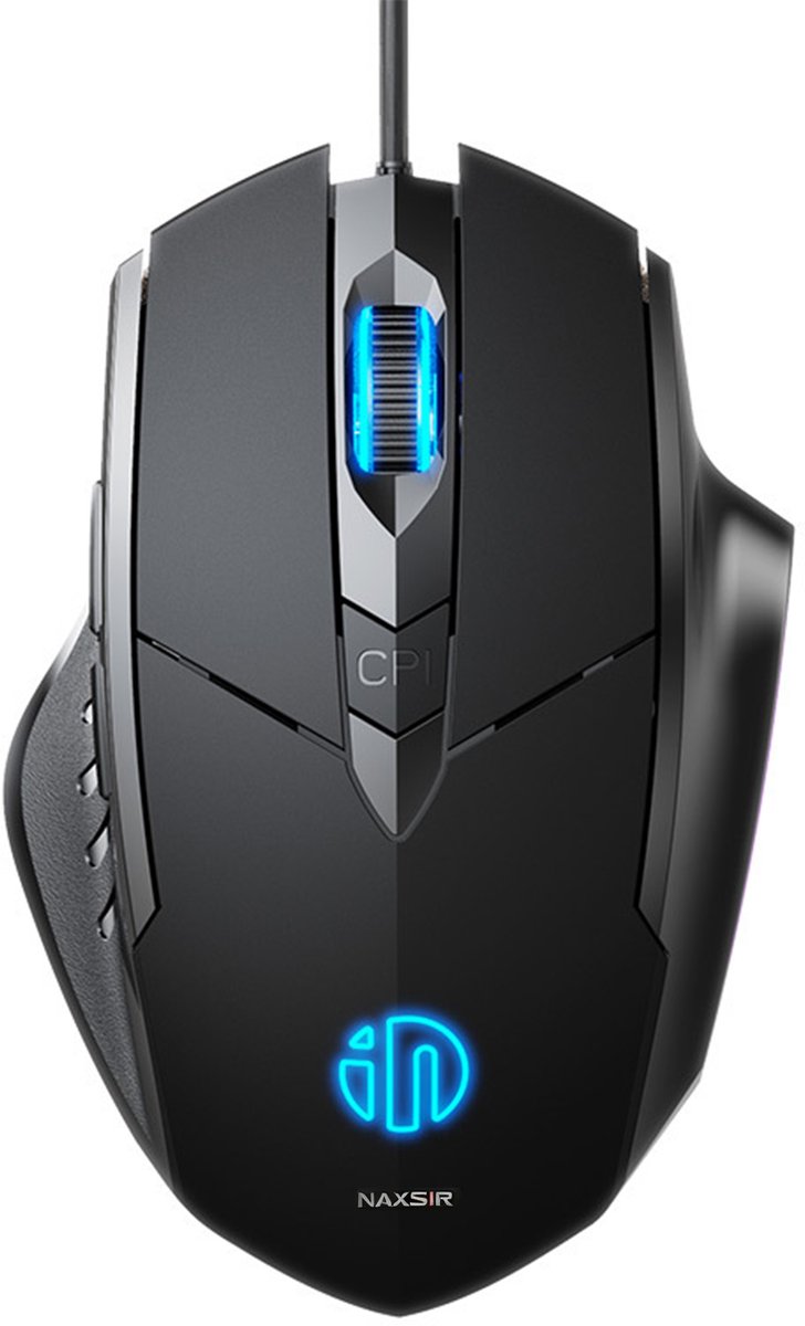 NAXSIR Gaming Muis met 6 Toetsen - Stille Bedrade Muis met Aanpasbare LED-Verlichting
