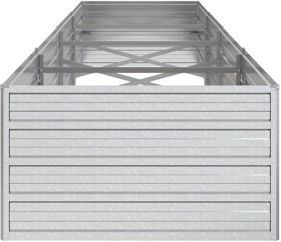 vidaXL Jardinière surélevée en métal 320x80x45 cm - Argent - Acier galvanisé - Pot de fleur