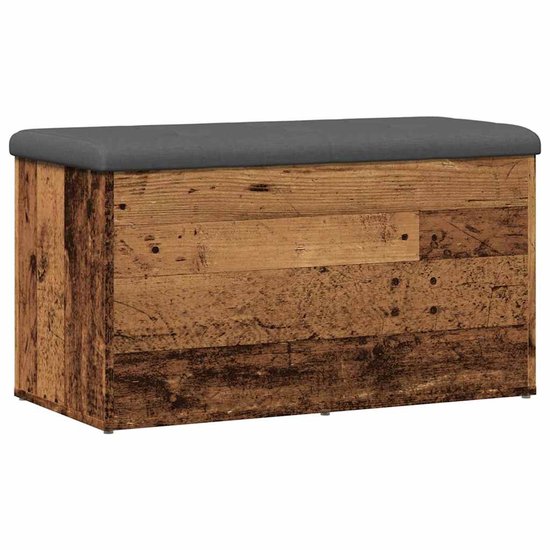 vidaXL - Banc de rangement - 82x42x45 - cm - décoré - bois - ancien - couleur bois