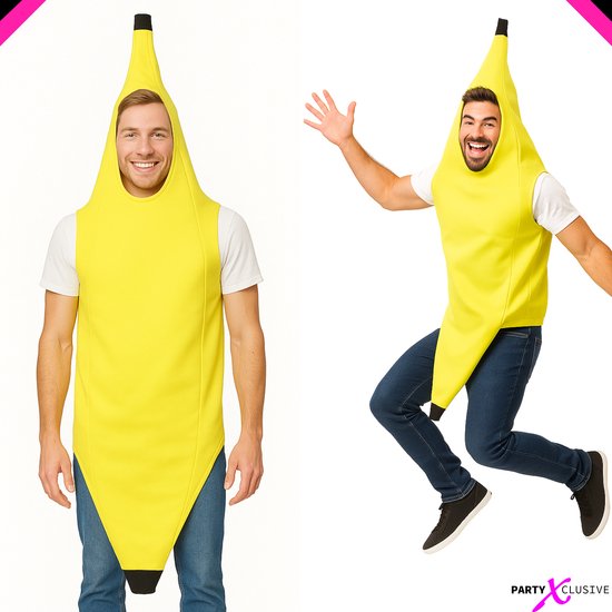 PartyXclusive Bananenpak Fruit Kostuum Foute Party Carnavalskleding Heren Bananen Pak Bananen Kostuum Verkleedkleren VolwassenencCarnavalskleding Dames Vrijgezellenfeest Man Groom to Be Caraval Hawaiian Tropic - One Size fits most: t/m maat XL