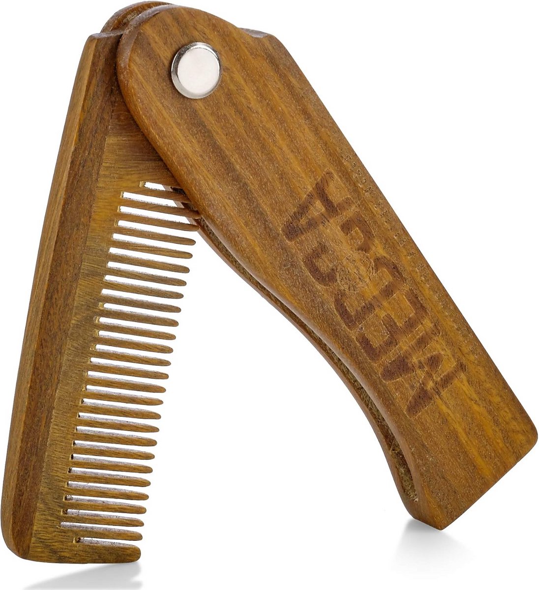 Opvouwbare Houten Kam - Zak Baardkam - Baard en Haar - Massief Beukenhout Fijn