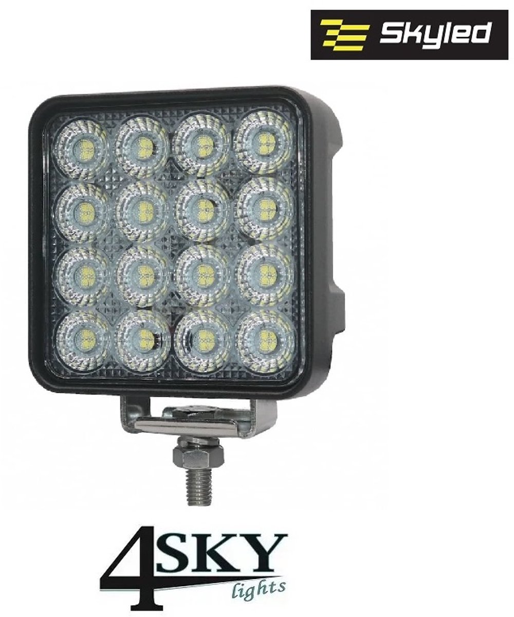 96 watt Vierkante Skyled Werklamp | IP69K drukwaterdicht | Osram leds | IP69K | R10 gecertificeerd | 4.850 lumen