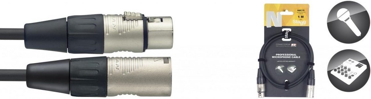 XLR Microfoonkabel (Mannelijk naar Vrouwelijk) - 1 Meter - Professioneel Audio Kabel
