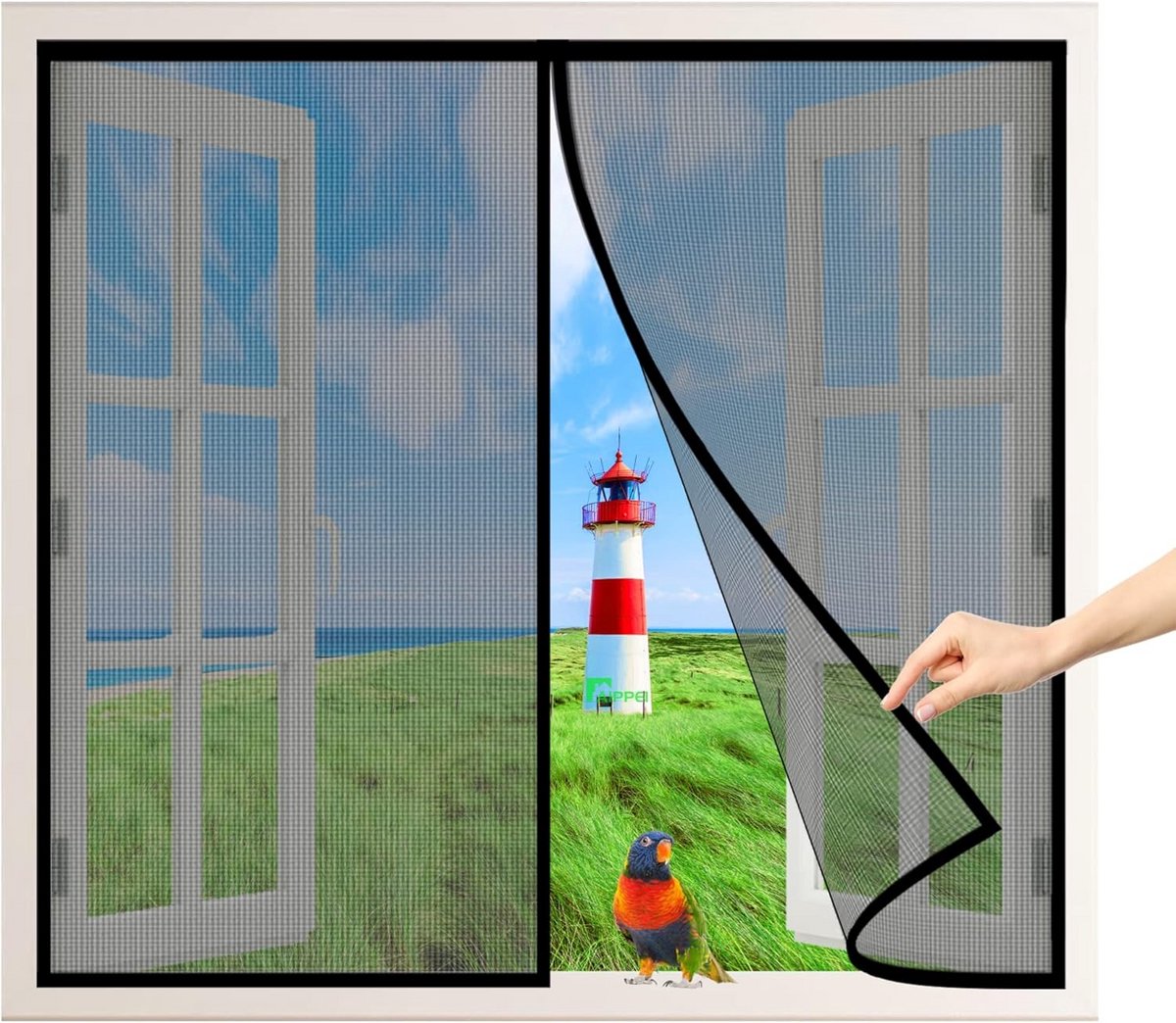 Magnetisch Hor voor Deur 75x120cm Automatisch Sluitend met Sterke Magneet voor Balkon en Schuifdeuren