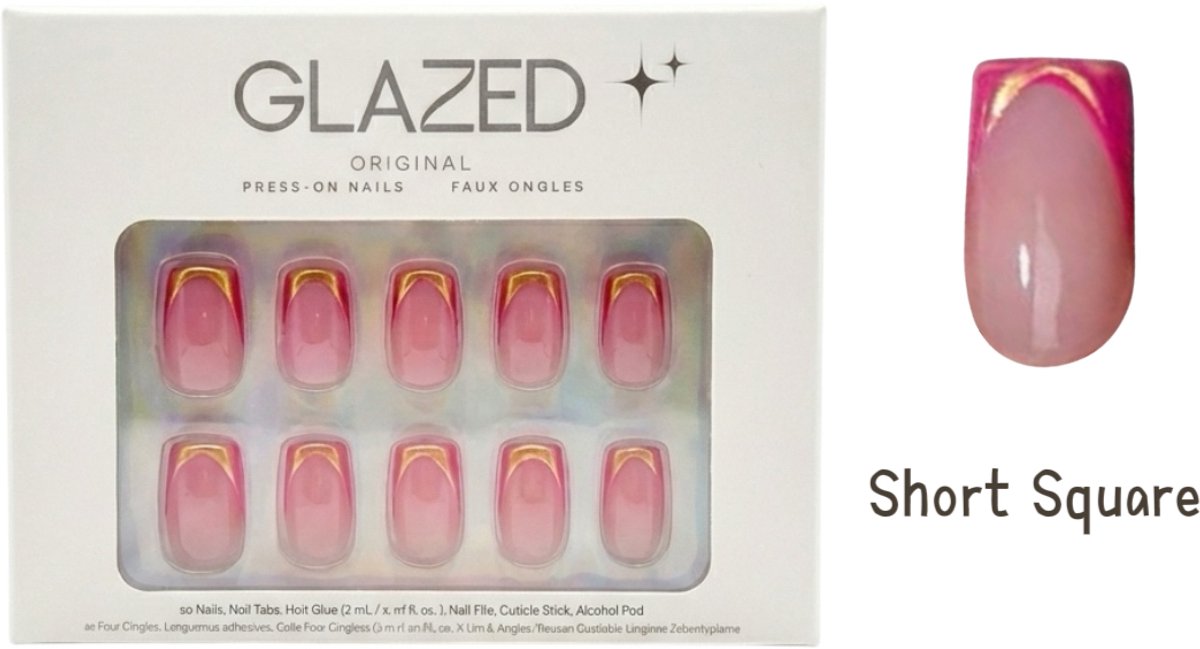 Glazed Original - Press On Nails - Barbie Edit - Short Square - 30 nagels