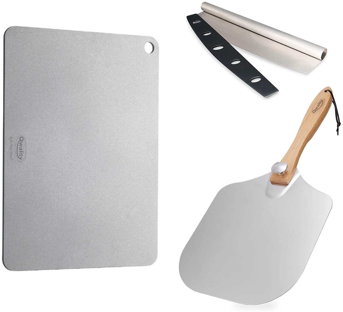 Qwality Pizzasteen van Staal PRO set