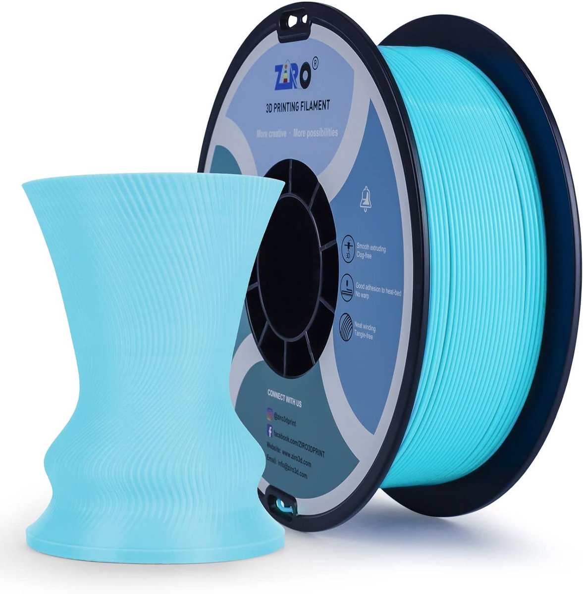 3D Printer Filament PLA 1.75mm 1KG in Cyaan - Hoge Precisie