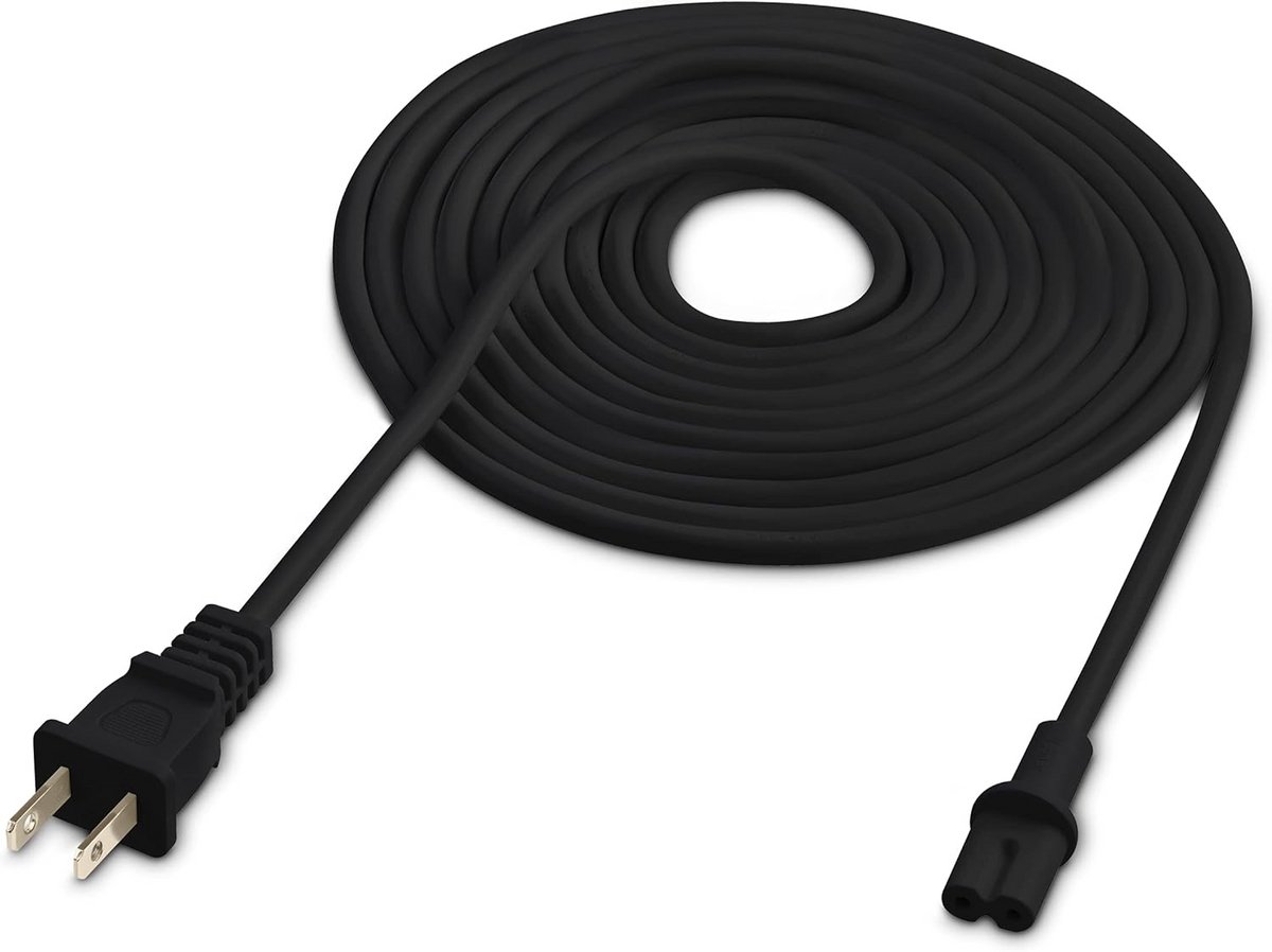 3 Meter Stroomkabel Zwart voor Sonos Luidsprekers - Compatibel met Five, Play 5, Beam, Arc, Amp, Sub & meer