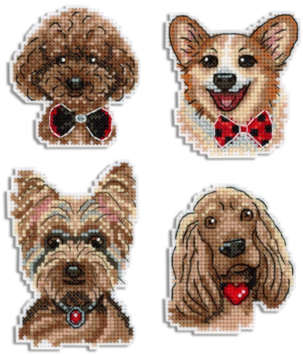 Kruissteek Borduurpakket Magneten - Dogs SR-825