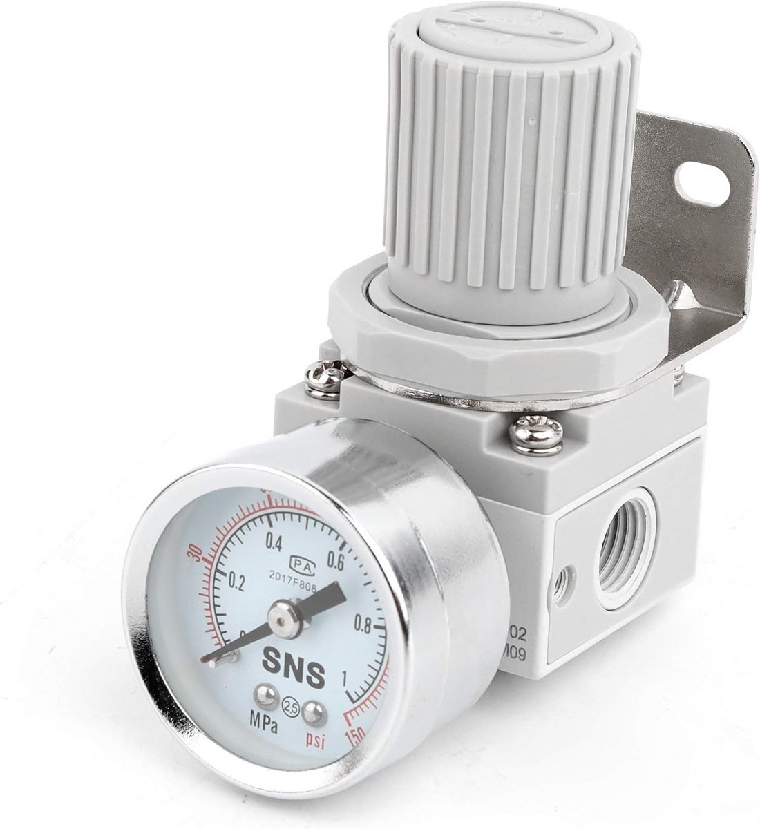 Regelaar voor Perslucht met Manometer en Montagebeugel 1/4 Inch 0-10 Bar