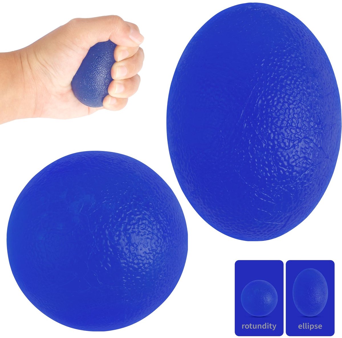 IMPERATORIS® Stressballen Set - Handtrainers - Knijpballetjes voor Stressvermindering - Foam Ballen - Voor Volwassenen en Kinderen - 2 Stuks - blauw