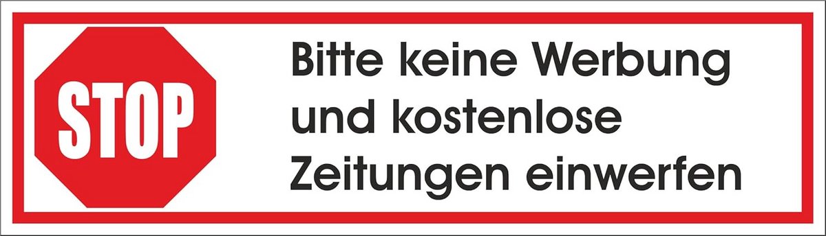 Witte Sticker Geen Reclame 3D-Effect voor Brievenbus 70x20 mm