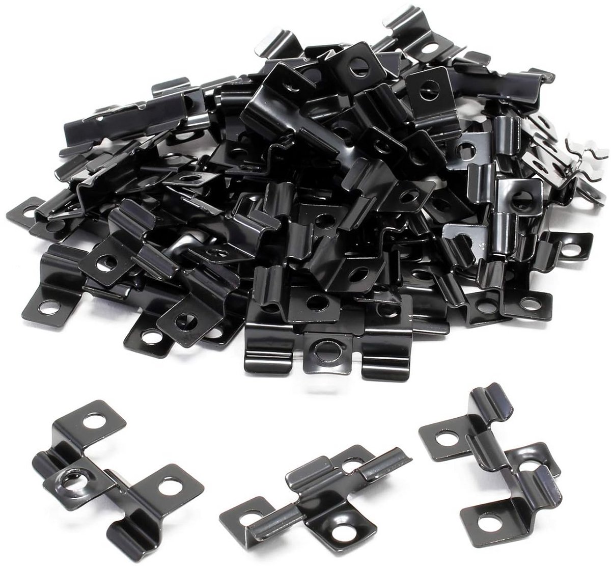 Decking Clips Zwart RVS met 7 mm Klemhoogte voor Houten en WPC Terrasplanken (50 stuks)