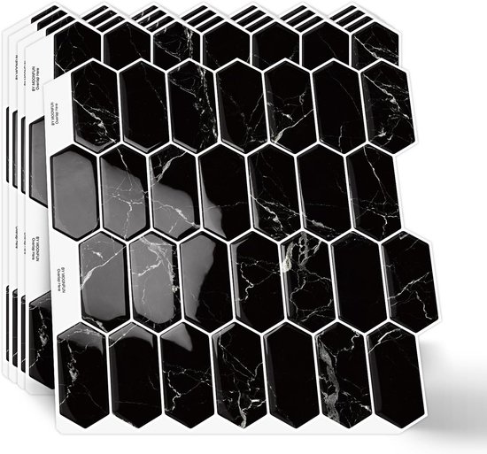 Zelfklevende 3D Wandtegels: Zeshoekige Backsplash voor Keuken en