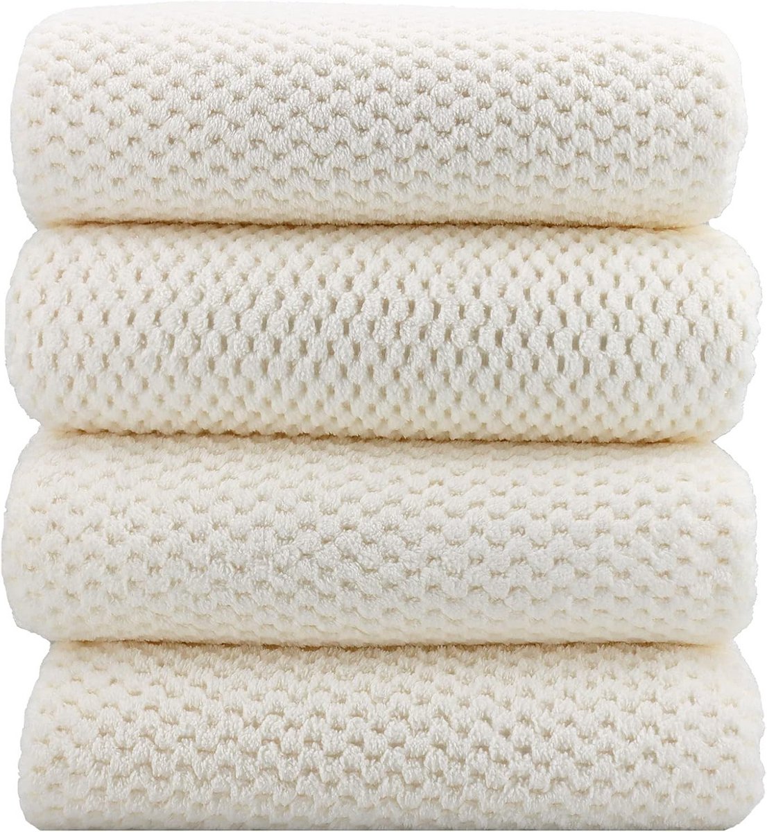 Extra Grote Badhanddoeken Set van 4 - Microvezel Wafelstructuur - Sneldrogend en Absorbere