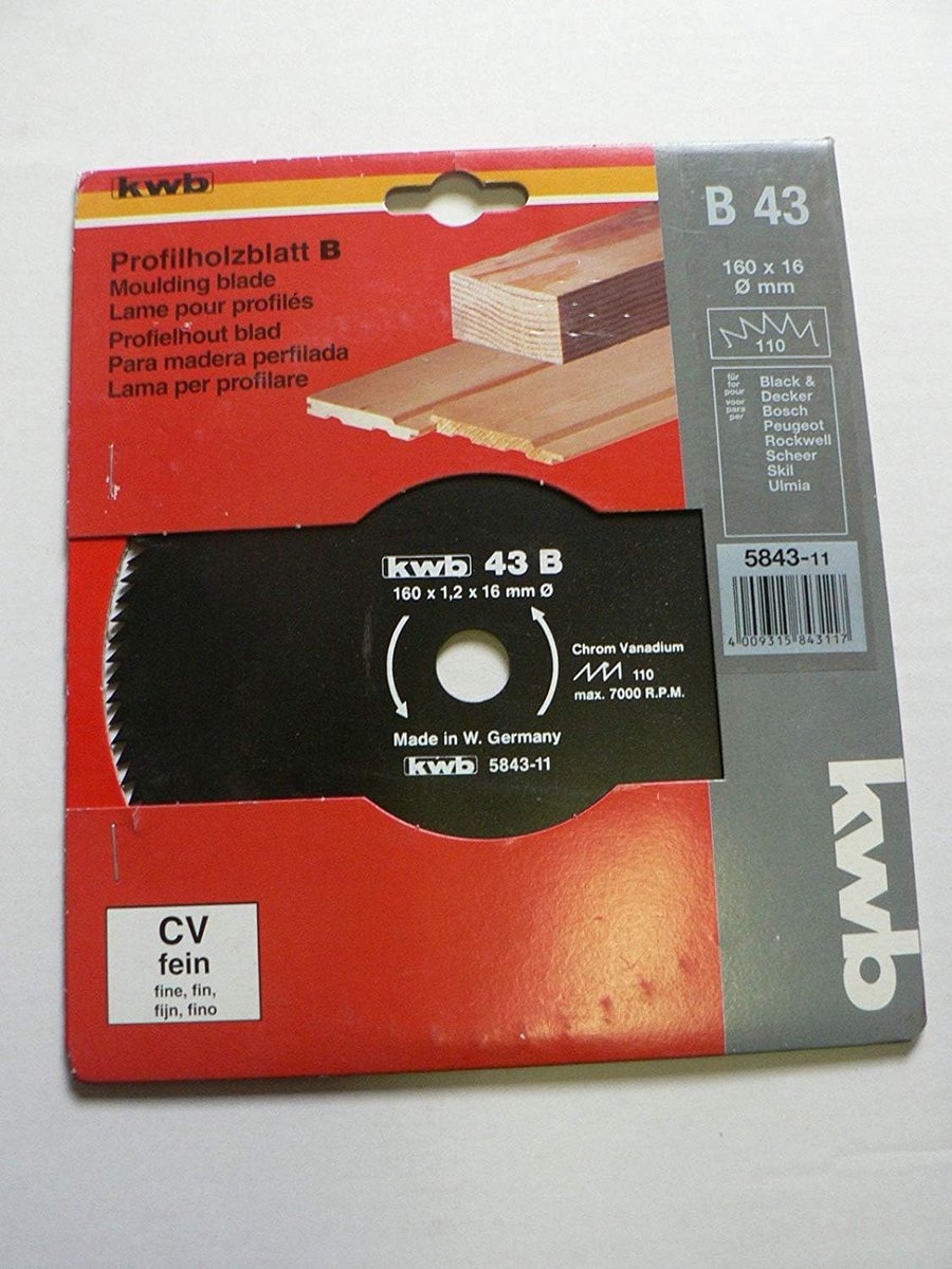 Fijn Zaagblad Cirkelzaag 160 x 16 mm voor Houtpanelen en Zacht Hout