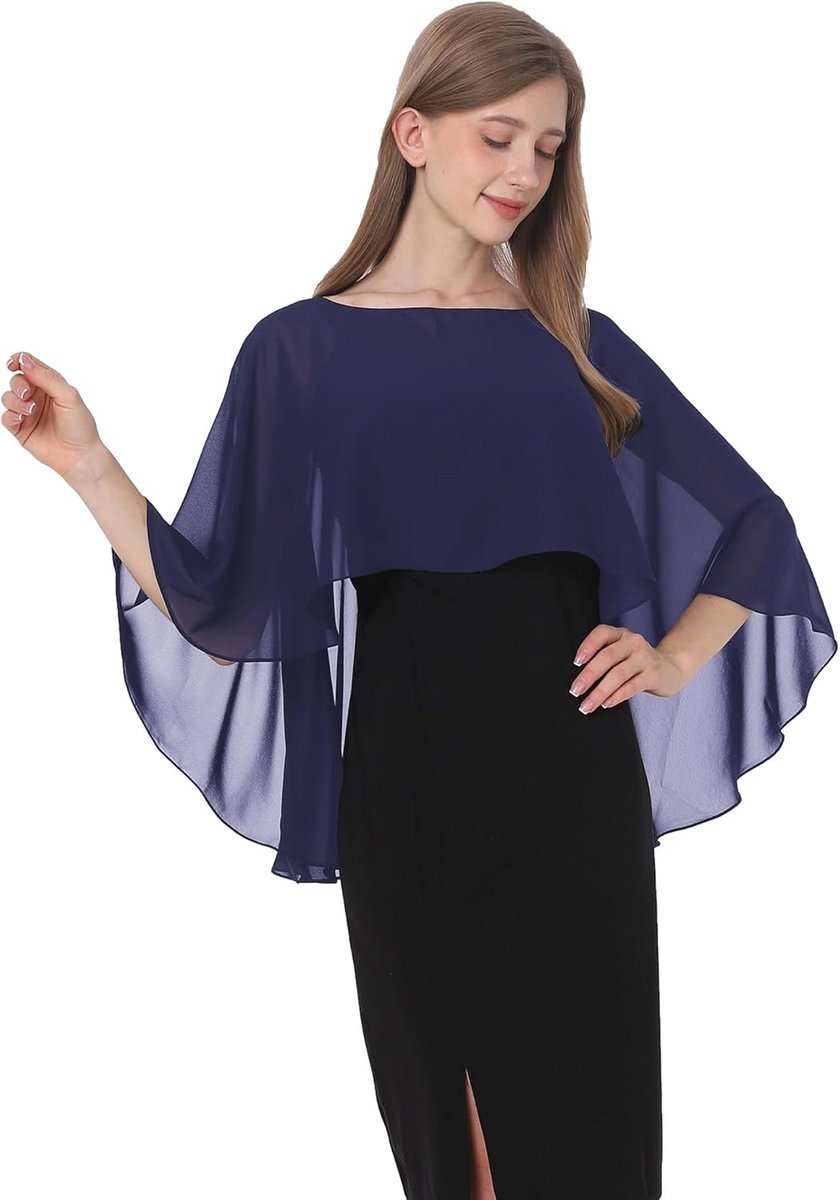 Elegante Chiffon Cape Sjaal en Wrap voor Avondjurken