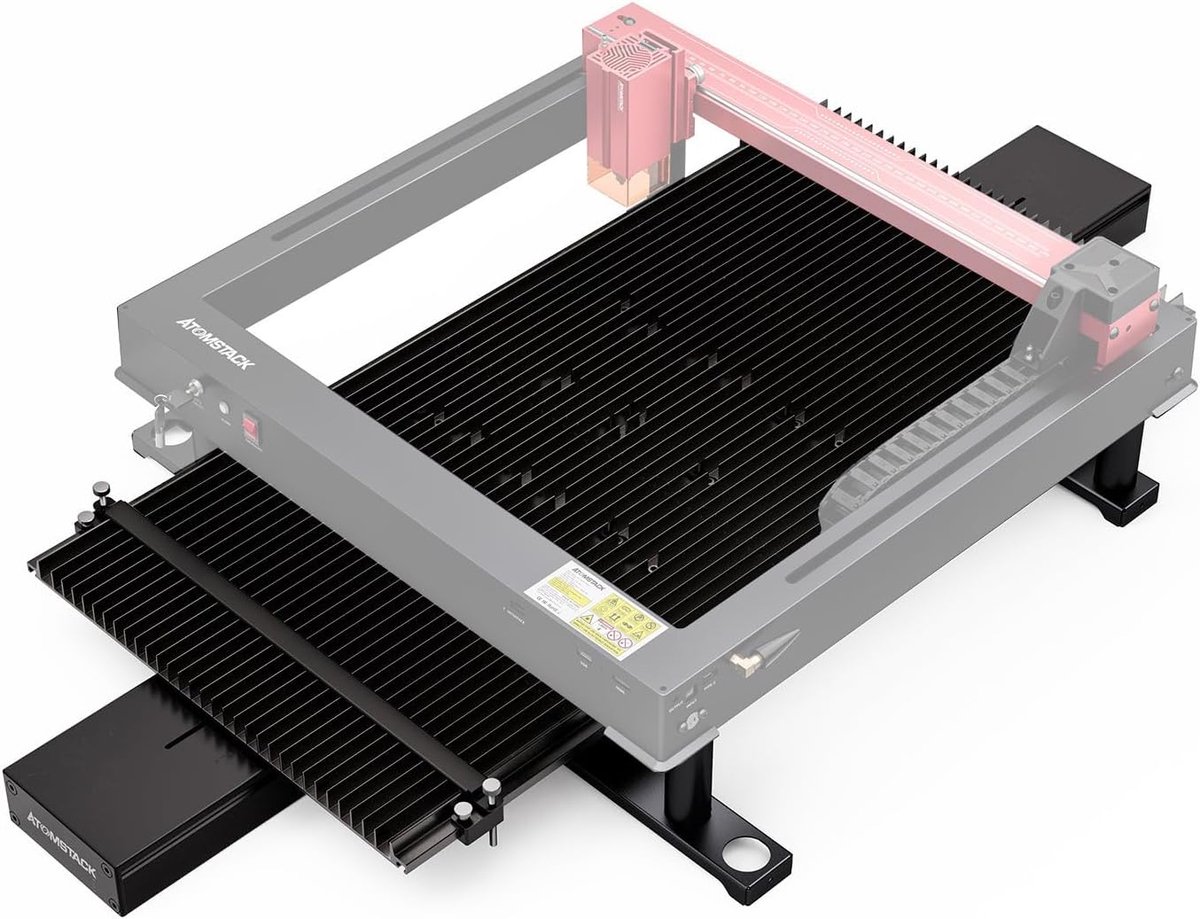 ATOMSTACK R5 Automatic Conveyor Belt - voor A6, A12, A24 Pro Serie Laser Graveermachine - Werkgebied 800 x 400 x 40 mm - Mobiele Uitbreidingsset voor Lasergraveermachine - Maximale Snelheid van 400 mm/s - voor Seriële Gravures