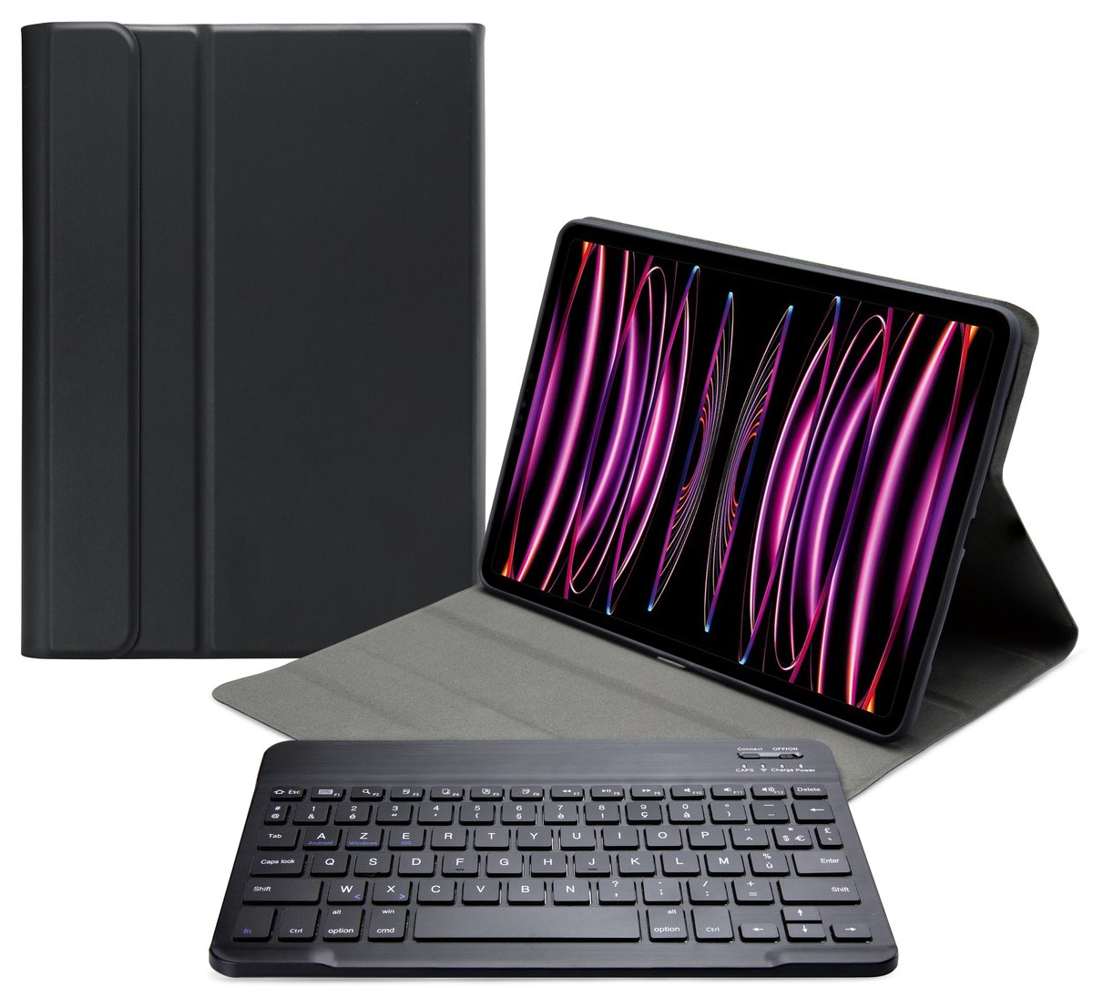 Mobilize Tablethoes geschikt voor Apple iPad Pro 11 Inch (2025) Hoes | Mobilize Detachable Bluetooth Keyboard AZERTY Bluetooth Toetsenbord Bookcase - Zwart