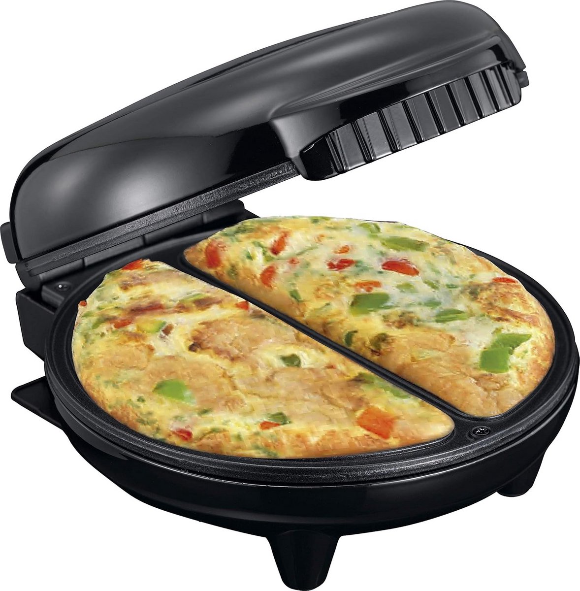 Elektrische Omeletmaker voor 2 Personen - Contactgrill 750W met Antiaanbaklaag