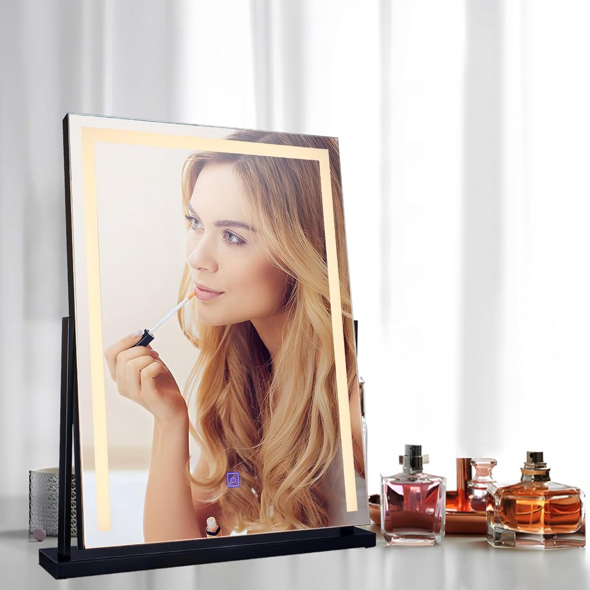 Vierkante Make-up Spiegel met Verlichting en Touch-schakelaar