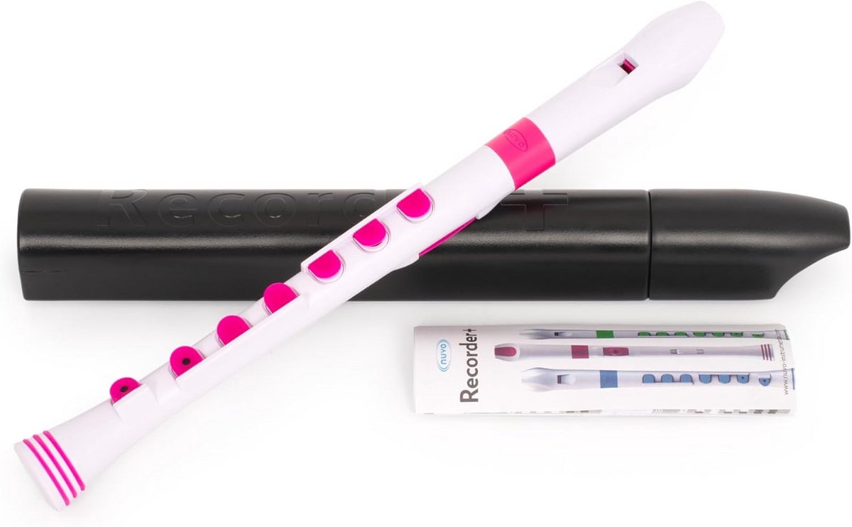 Kinderblokfluit met Roze Accent, Wit, Geschikt voor Beginners