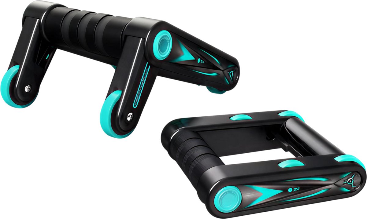 Opvouwbare Ab Wheel Buikspiertrainer met Push-Up Steunen - Abdominal Roller voor Thuisfitness - Geschikt voor Mannen en Vrouwen