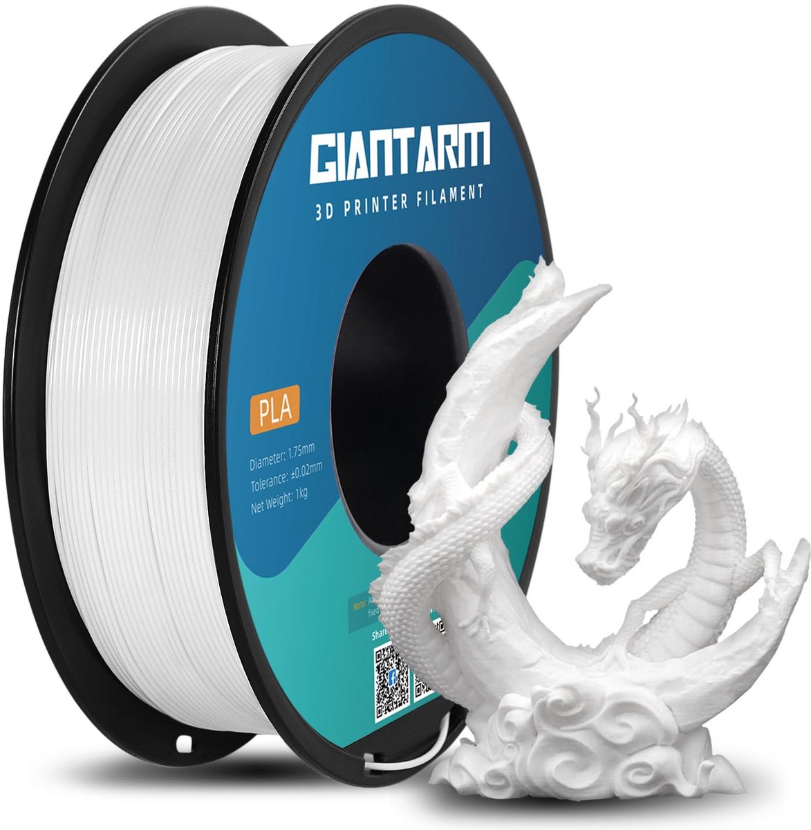 PLA Filament 1.75mm Wit - 1 kg Spoel voor 3D Printer - Hoge Precisie