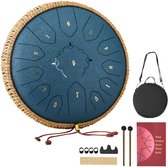VEVOR Tongue Drum, ø305 mm, 13 Tonen, Rain Drum, C Majeur, met Muziekboek en Stokken, Percussie-Instrument voor Meditatie, Yoga en Muziekonderwijs voor Beginners, Steel Tongue Drum, Marineblauw