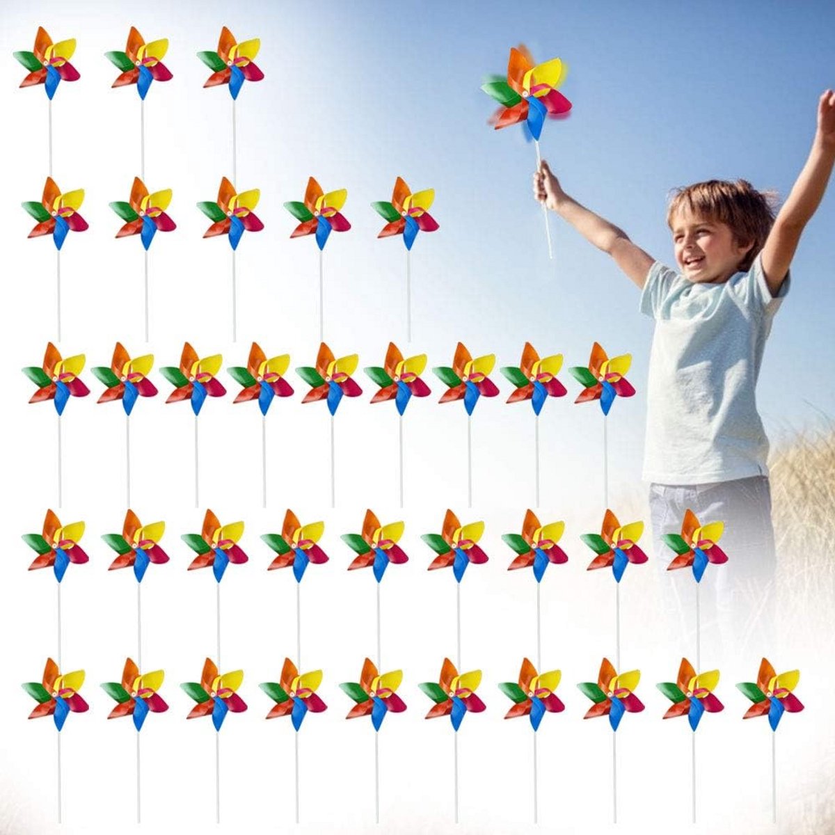 36 Stuks Gekleurde Windmolens voor Tuin en Feest – Buiten Speelgoed & Decoratie