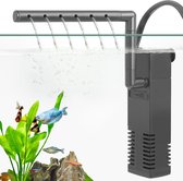 Aquariumfilter - Filterpomp - 300 L/H - Dompelbaar - Filter - Intern Aquariumfilter - Filter Met Pomp - 13.4 X 3.8 X 2.8cm - Aquarium Filter Pomp - Zuurstofpomp Aquarium - Aquarium Pomp Met Filter - Geschikt Voor Aquariums Van 10 Tot 75 Liter - Zwart