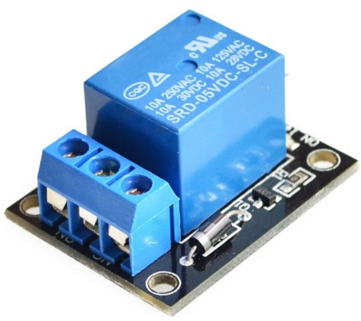 1 Kanaals 5V Relaismodule met LED Indicator voor Arduino en Microcontrollers