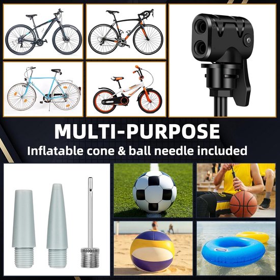 Draagbare Mini Fietspomp - Universeel voor Fiets, MTB, BMX & Motor - Presta, Schrader, Dunlop — afbeelding 3