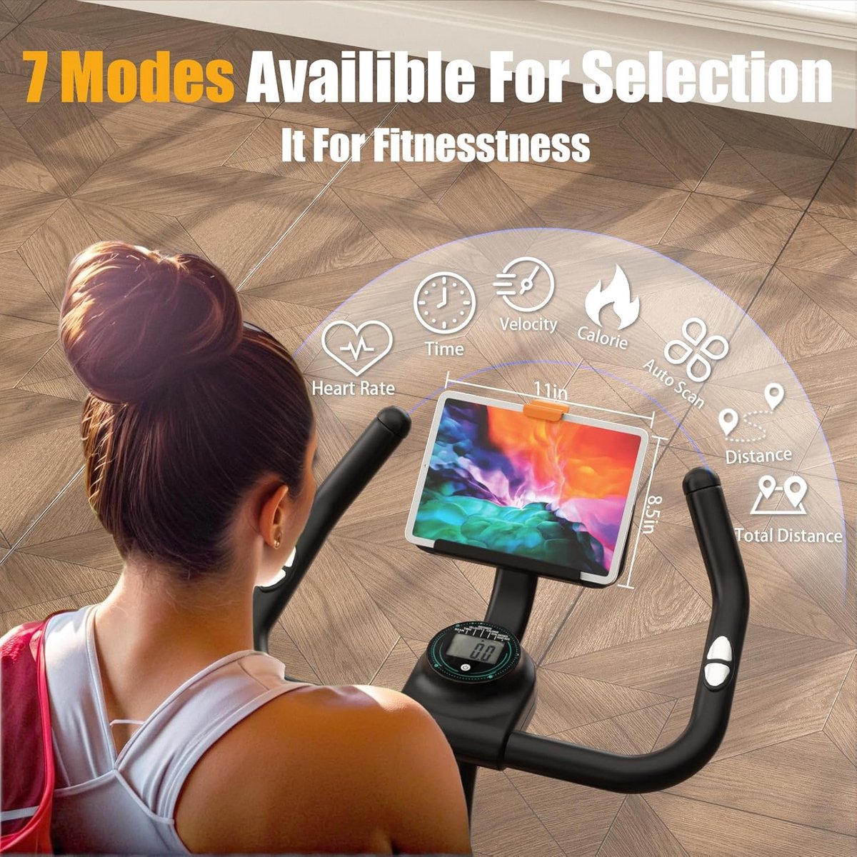 Indoor Fiets Hometrainer met Digitale Monitor en Verstelbare - afbeelding 2