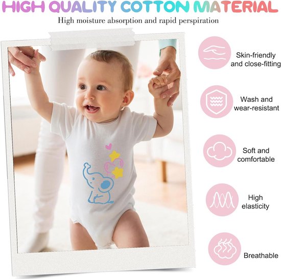 Set van 8 Baby Accessoires: Rompertjes en Slabbetjes om Zelf te Versieren — afbeelding 5