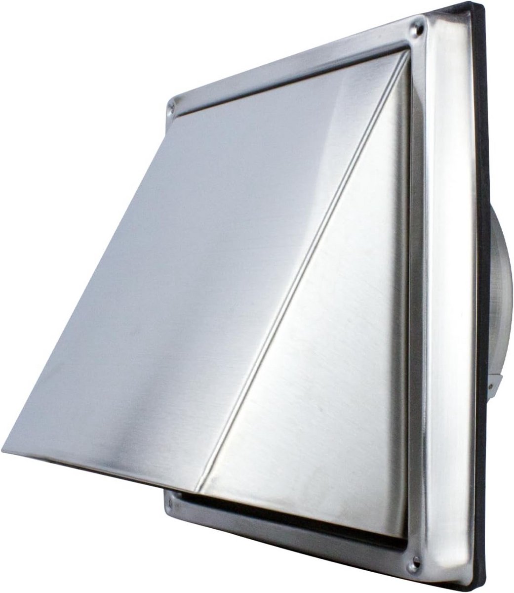Rooster met Kleppen voor Buitenjaloezie - RVS Ventilatie-uitlaat 100mm met Terugslagklep