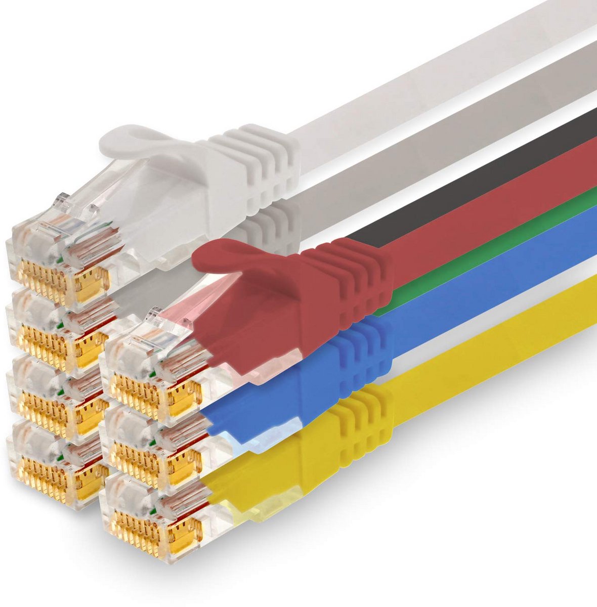 Set van 7x Netwerkkabel Ethernet LAN Patchkabel 3 meter - Snelle Internetverbinding met RJ45